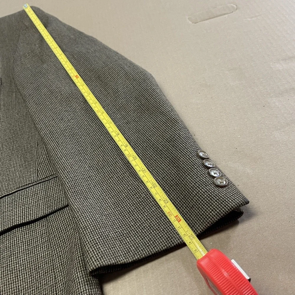 VTG Meeting Street‎ Men's 48R Blazer 100% Lambswool Brown Blazer Two Button Coat